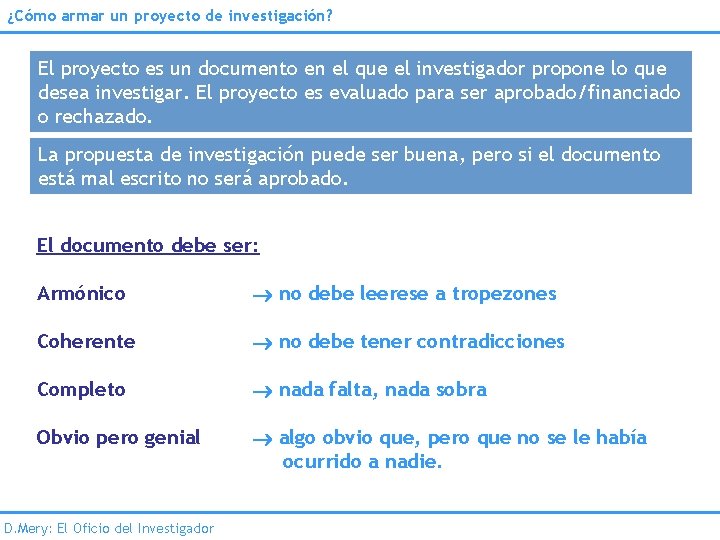 ¿Cómo armar un proyecto de investigación? El proyecto es un documento en el que