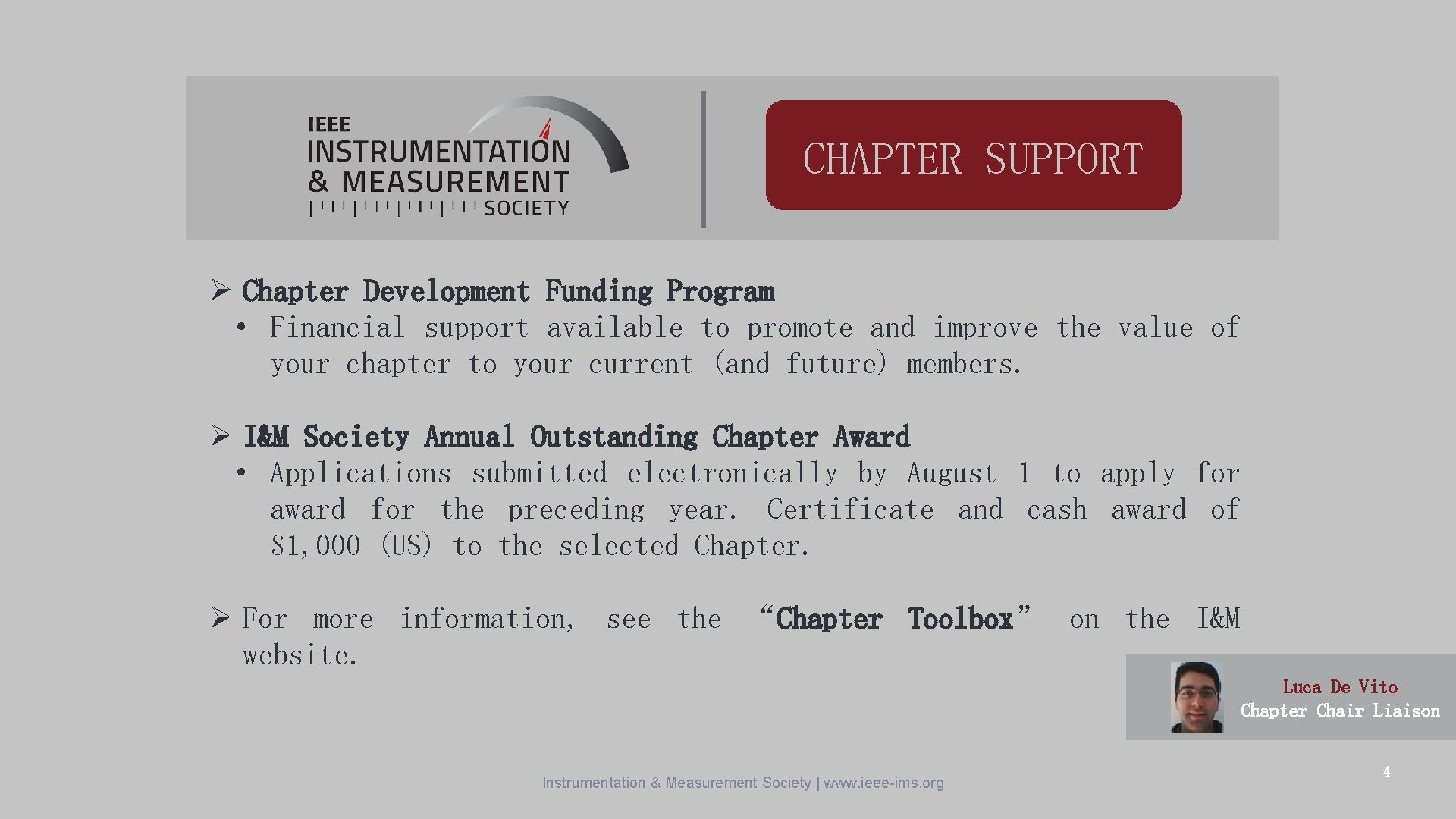 CHAPTER SUPPORT Ø Chapter Development Funding Program • Financial support available to promote and CHAPTER SUPPORT Ø Chapter Development Funding Program • Financial support available to promote and