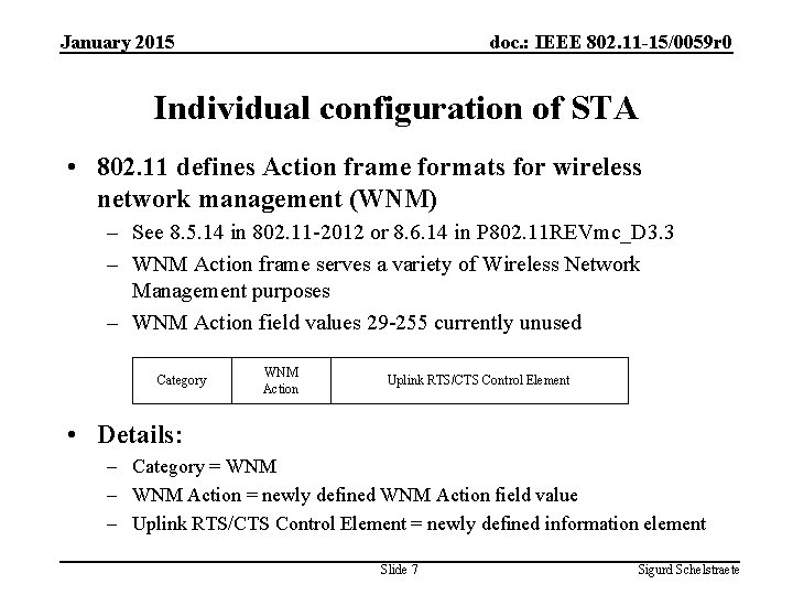 January 2015 doc. : IEEE 802. 11 -15/0059 r 0 Individual configuration of STA January 2015 doc. : IEEE 802. 11 -15/0059 r 0 Individual configuration of STA