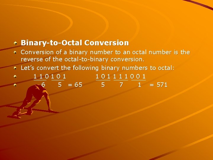 Binary-to-Octal Conversion of a binary number to an octal number is the reverse of