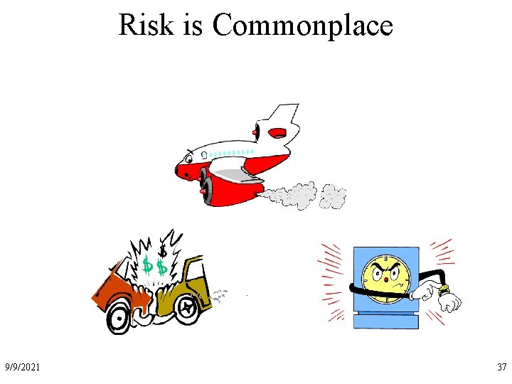 Risk is Commonplace 9/9/2021 37 