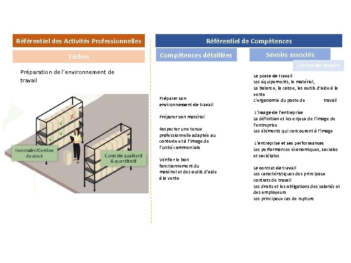 Référentiel des Activités Professionnelles Tâches Référentiel de Compétences détaillées Savoirs associés Limites de savoirs