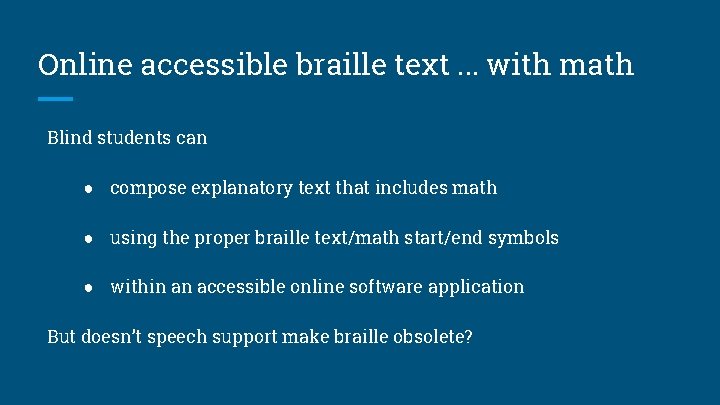 Is it Text or is it Math Accessible