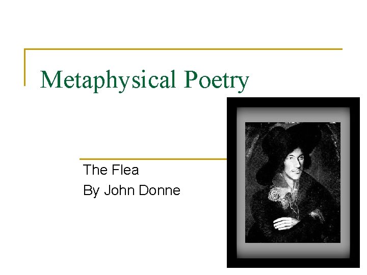 Metaphysical Poetry The Flea By John Donne 