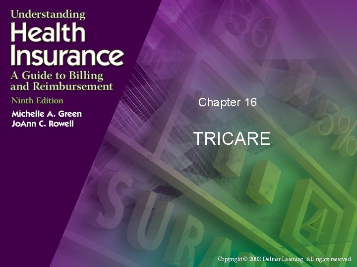 Chapter 16 TRICARE Copyright © 2008 Delmar Learning. All rights reserved. 