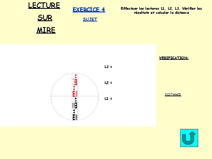 LECTURE SUR EXERCICE 4 Effectuer les lectures L 1, L 2, L 3, Vérifier