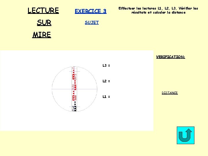 LECTURE SUR EXERCICE 3 Effectuer les lectures L 1, L 2, L 3, Vérifier