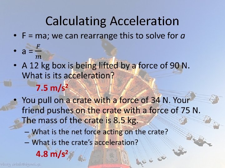 Calculating Acceleration • 