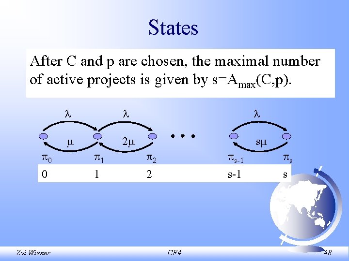 States After C and p are chosen, the maximal number of active projects is