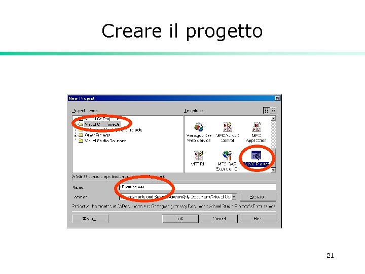 Creare il progetto 21 