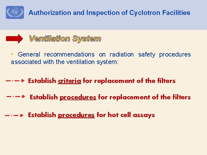 Authorization and Inspection of Cyclotron Facilities Ventilation System • General recommendations on radiation safety