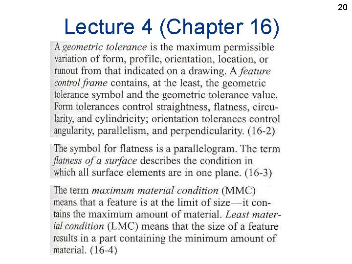 20 Lecture 4 (Chapter 16) 