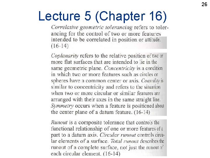 26 Lecture 5 (Chapter 16) 
