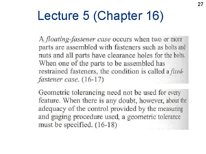 27 Lecture 5 (Chapter 16) 