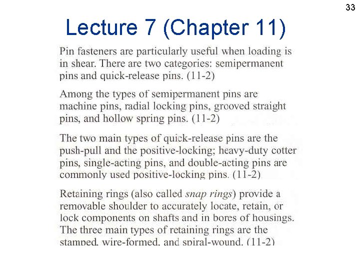 33 Lecture 7 (Chapter 11) 