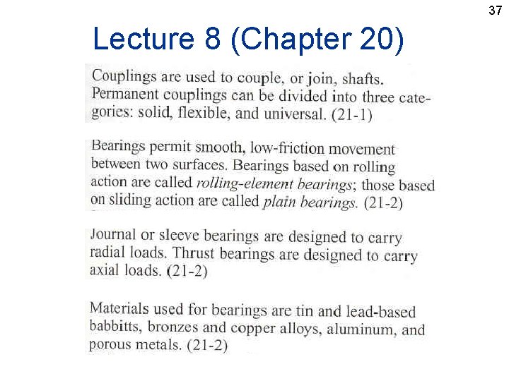 37 Lecture 8 (Chapter 20) 