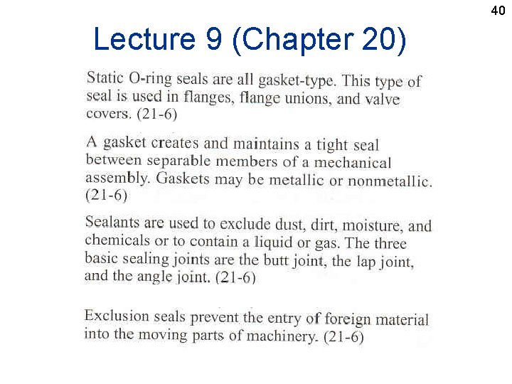 40 Lecture 9 (Chapter 20) 