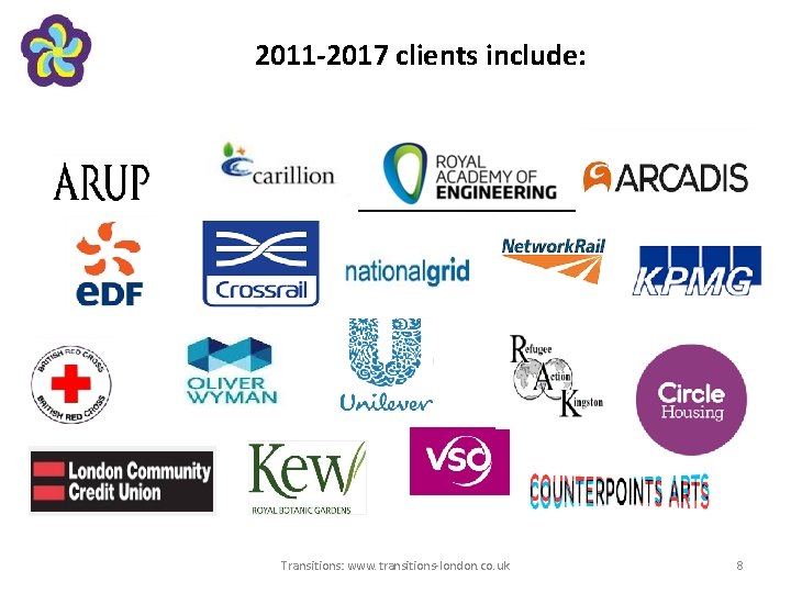 2011 -2017 clients include: Transitions: www. transitions-london. co. uk 8 