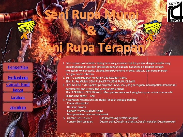 Seni Rupa Murni & Seni Rupa Terapan Pengertian Perbedaan Contoh Hasil Karya Latihan Jawaban