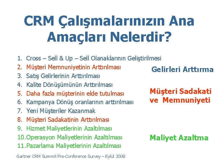 CRM Çalışmalarınızın Ana Amaçları Nelerdir? 1. Cross – Sell & Up – Sell Olanaklarının