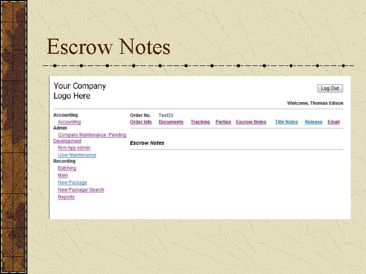 Escrow Notes 