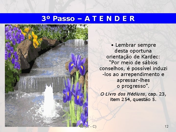 3º Passo – A T E N D E R • Lembrar sempre desta