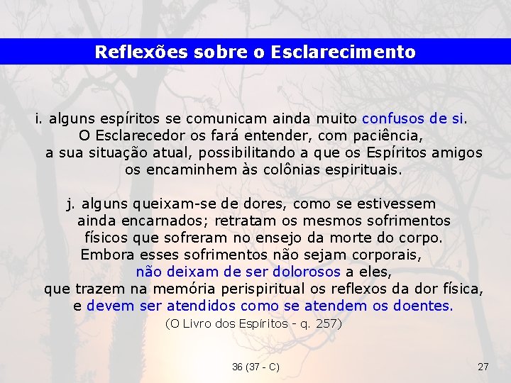 Reflexões sobre o Esclarecimento i. alguns espíritos se comunicam ainda muito confusos de si.