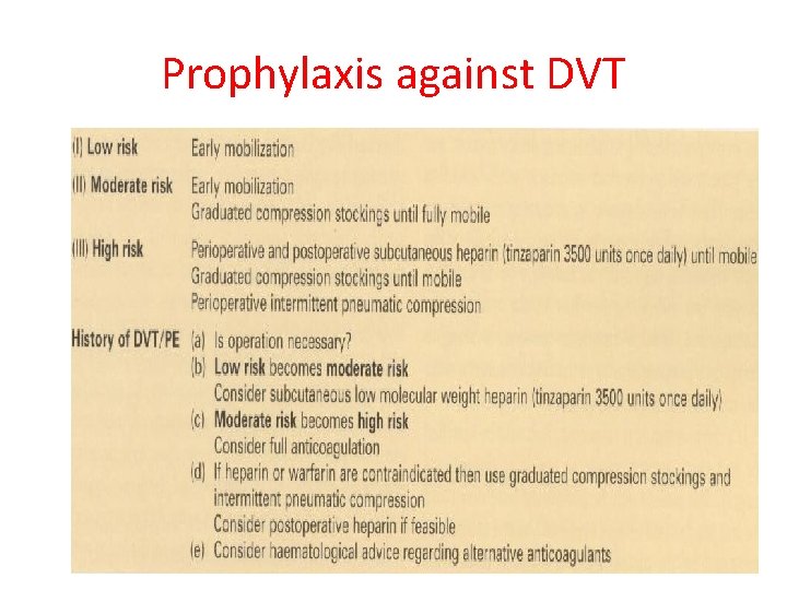 Prophylaxis against DVT 