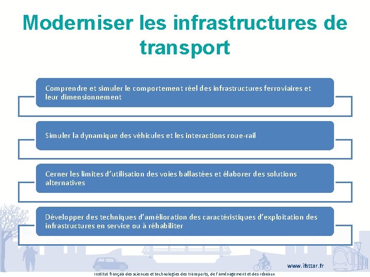 Moderniser les infrastructures de transport Comprendre et simuler le comportement réel des infrastructures ferroviaires