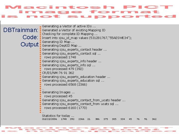 DBTrainman: Code: Output Generating a Vector of active IDs. . . Generated a Vector