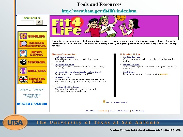 Tools and Resources http: //www. bam. gov/fit 4 life/index. htm Recruit client for programs