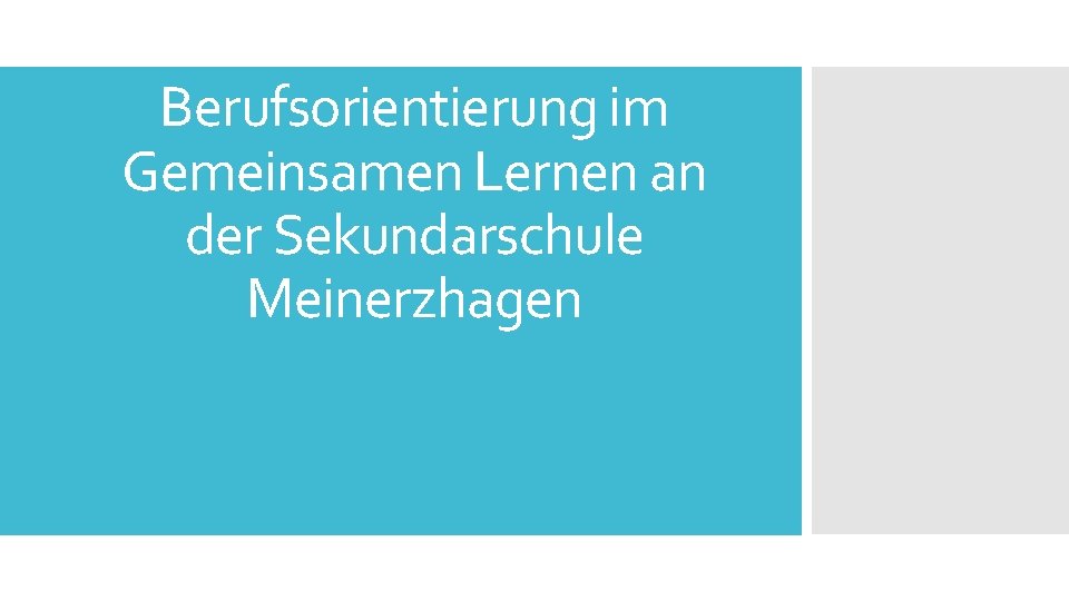 Berufsorientierung im Gemeinsamen Lernen an der Sekundarschule Meinerzhagen 