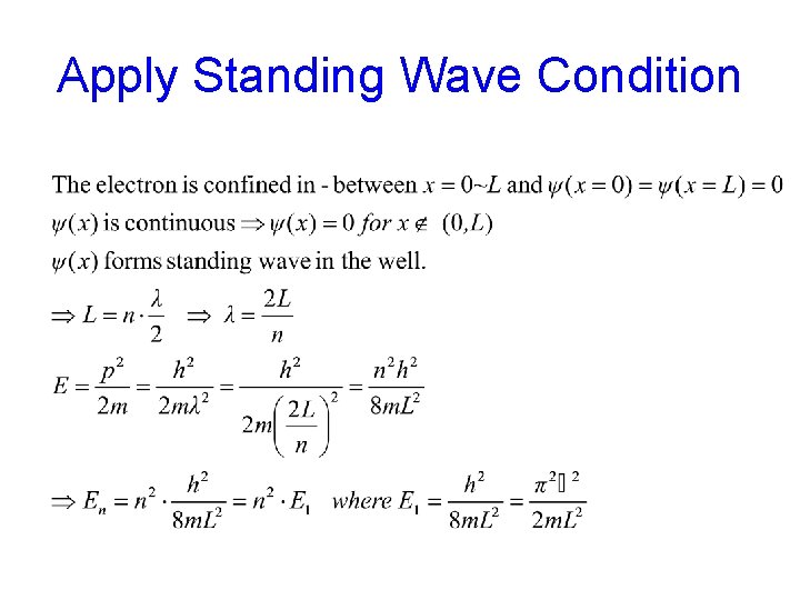 Apply Standing Wave Condition 