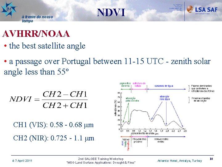 NDVI à frente do nosso tempo AVHRR/NOAA • the best satellite angle • a