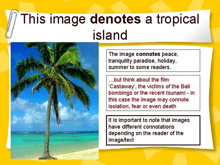 This image denotes a tropical island The image connotes peace, tranquility paradise, holiday, summer