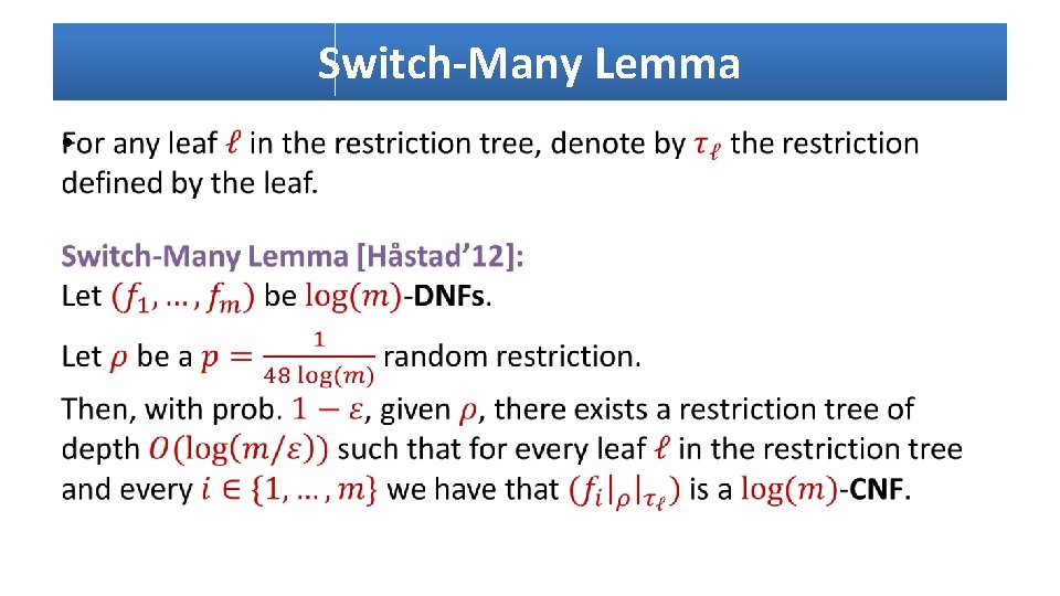 Switch-Many Lemma • 