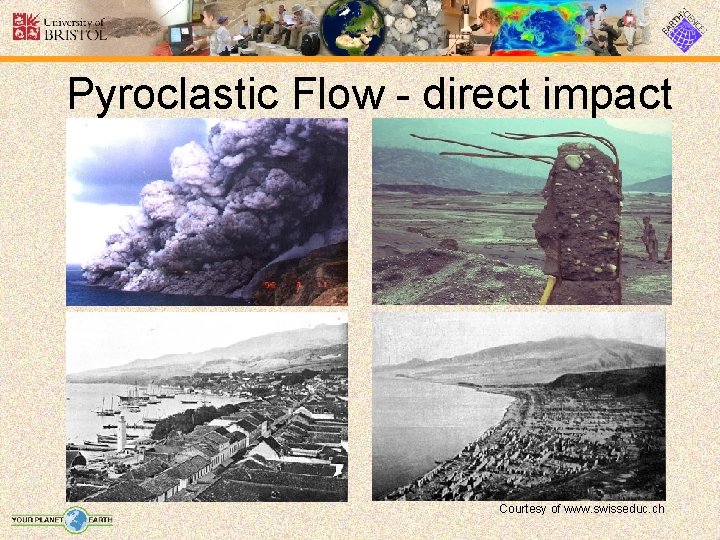 Pyroclastic Flow - direct impact Courtesy of www. swisseduc. ch 
