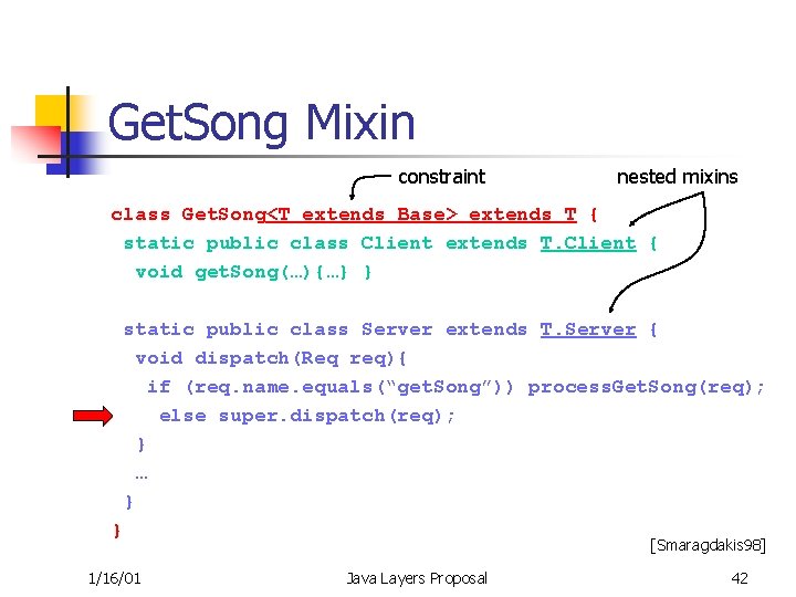 Get. Song Mixin constraint nested mixins class Get. Song<T extends Base> extends T {