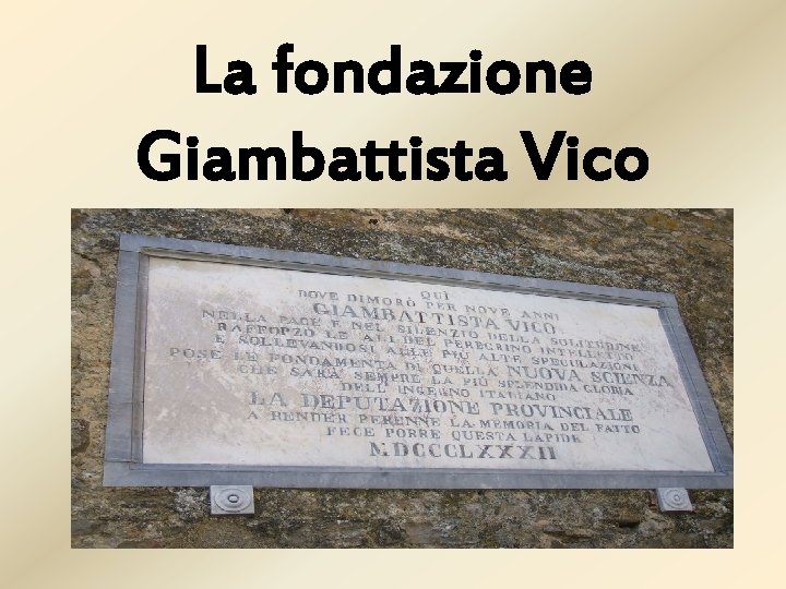 La fondazione Giambattista Vico 