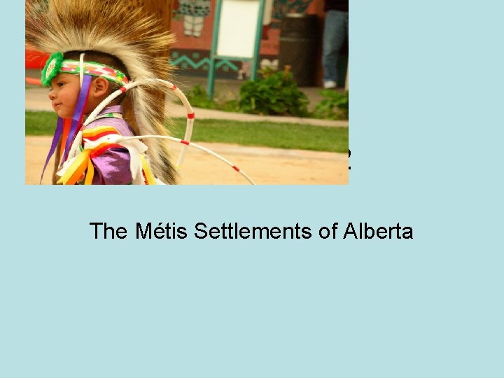 Case Study #2 The Métis Settlements of Alberta 