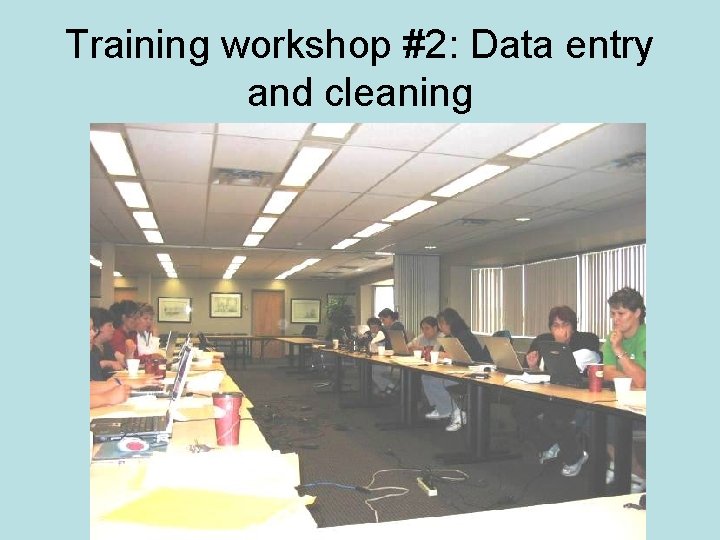 Training workshop #2: Data entry and cleaning 