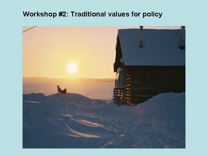 Workshop #2: Traditional values for policy 