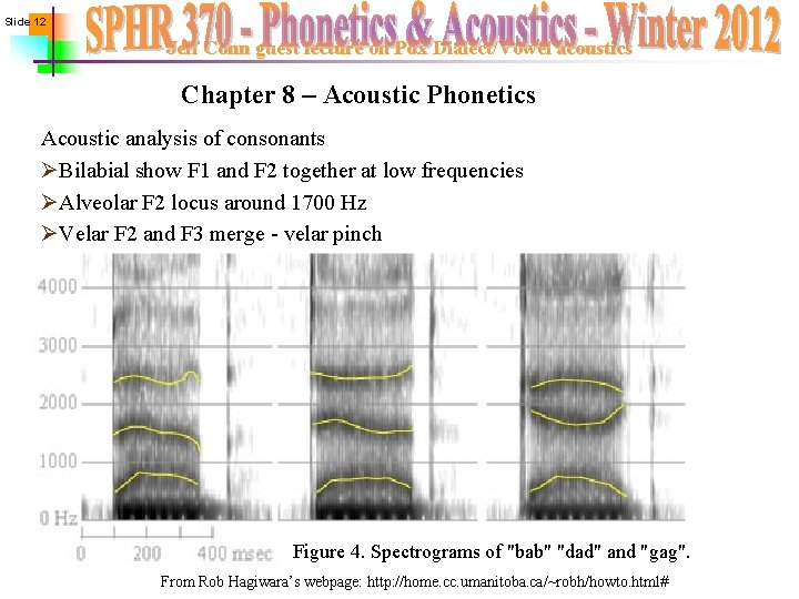 Slide 12 Jeff Conn guest lecture on Pdx Dialect/Vowel acoustics Chapter 8 – Acoustic