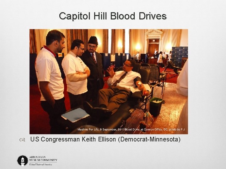 Capitol Hill Blood Drives US Congressman Keith Ellison (Democrat-Minnesota) 