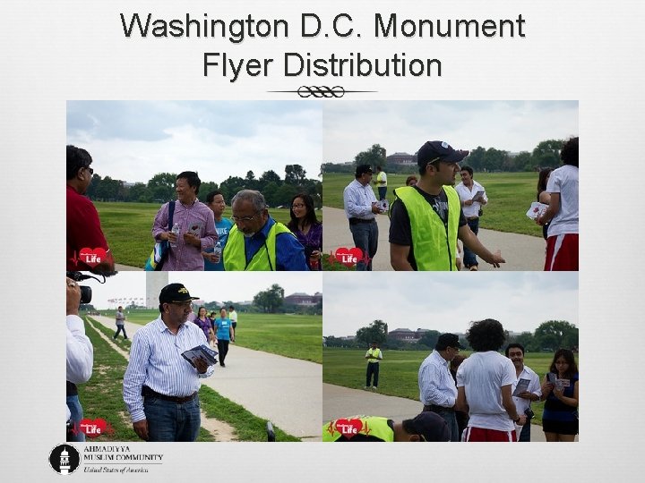 Washington D. C. Monument Flyer Distribution 