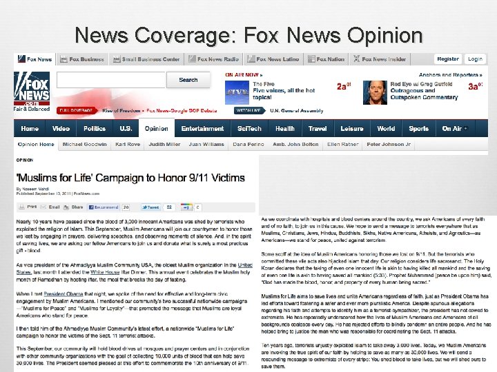 News Coverage: Fox News Opinion 