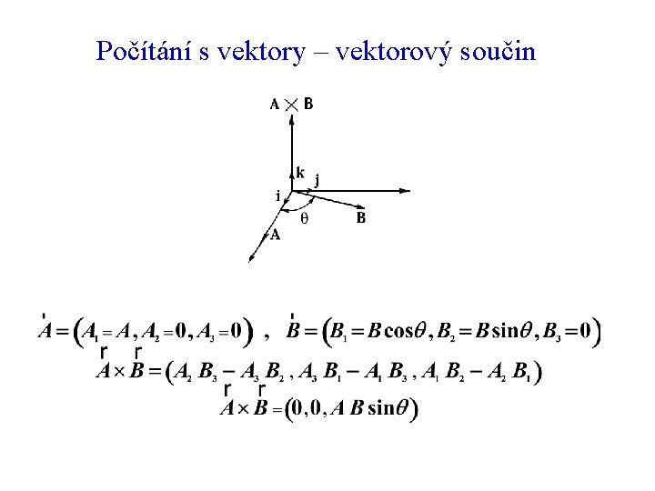 Počítání s vektory – vektorový součin 