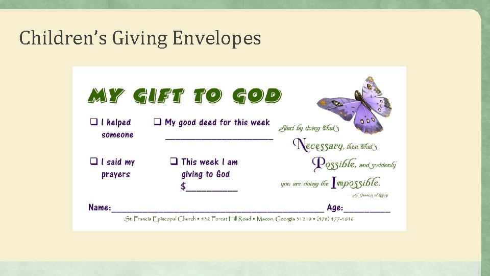 Children’s Giving Envelopes 