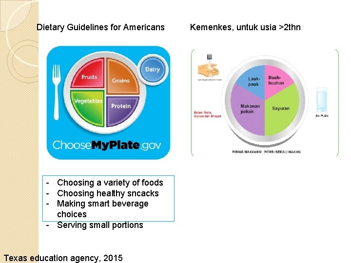 Dietary Guidelines for Americans - Choosing a variety of foods - Choosing healthy sncacks