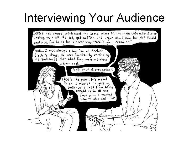 Interviewing Your Audience Interviewing Your Audience
